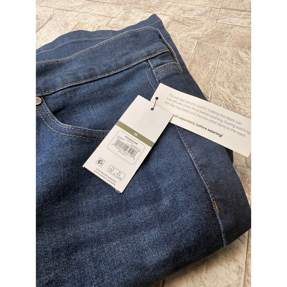 Sofia Jeans by Sofia Vergara High Rise Flare Dark Wash Blue Denim Jeans Size 16 - Picture 11 of 16